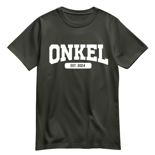 Onkel Shirt - Onkel est. Wunschjahr - Collage Design - Geschenk Khaki - FULiMA®