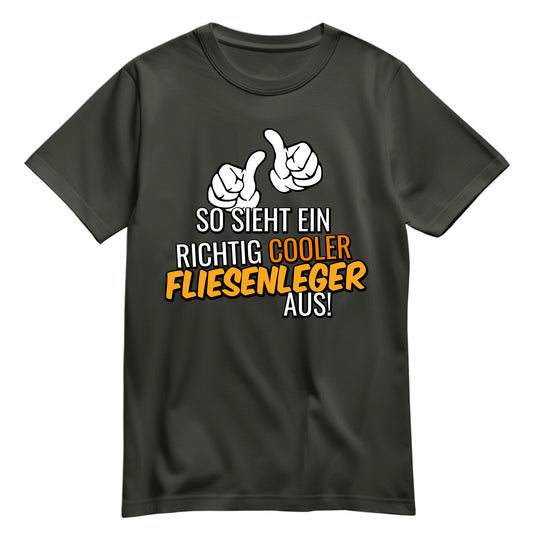 So sieht ein richtig cooler Fliesenleger aus - Shirt Khaki - FULiMA®