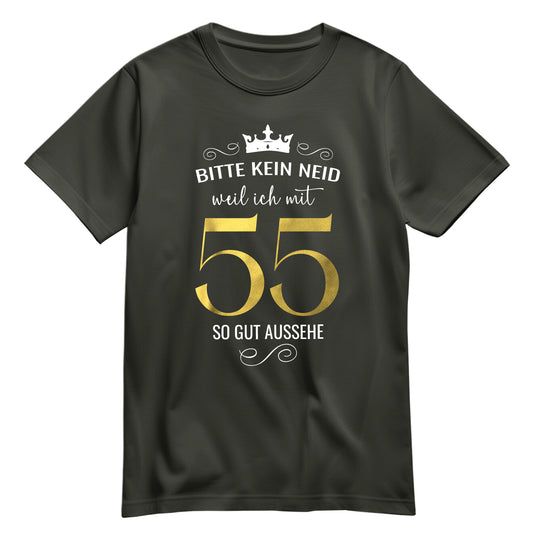 Bitte kein Neid weil ich mit 55 so gut aussehe - Krone - Geburtstag Shirt Khaki - FULiMA®