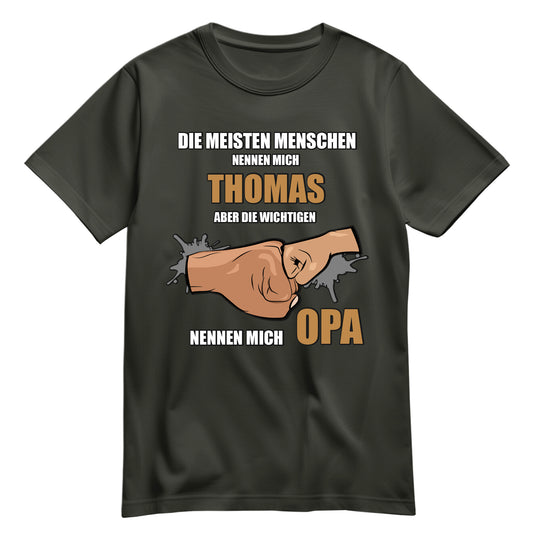 Opa Shirt - Die meisten nennen mich NAME die wichtigen Opa - mit Namen Khaki - FULiMA®