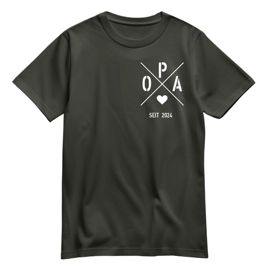 Opa Shirt - Opa seit Ihr WUNSCHJAHR personalsierbar Geschenk Khaki - FULiMA®