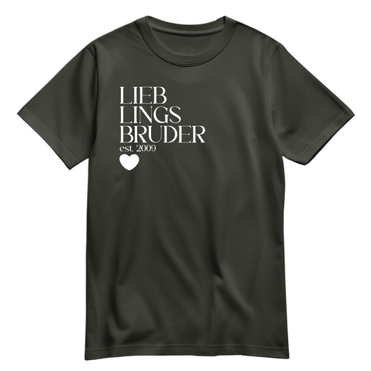 Bruder Shirt - Lieblingsbruder est. Wunschjahr Design - Geschenk Khaki - FULiMA®