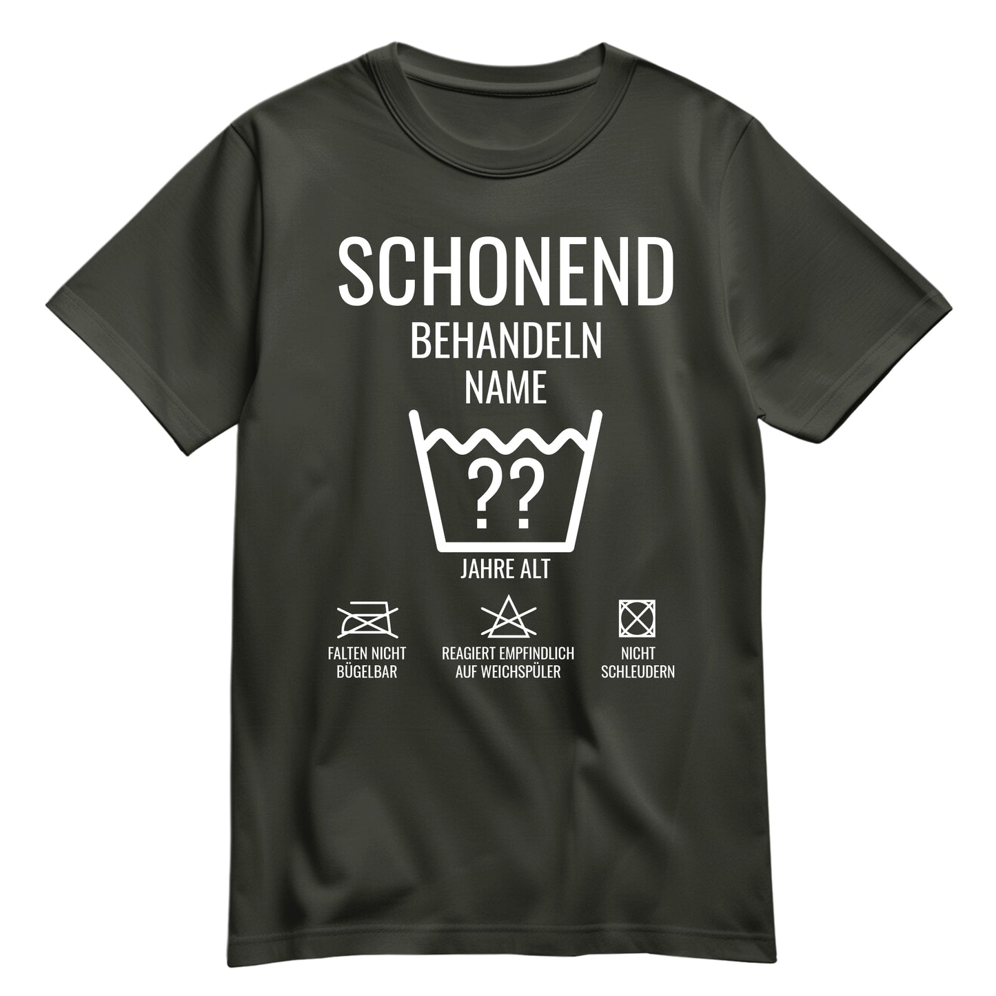 Geburtstagsshirt - Schonend behandeln - Jahrgang 30 bis 90 - Individuell wählbar Khaki - FULiMA®