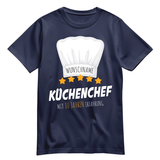 Küchenchef mit 80 Jahren Erfahrung - Geburtstag Shirt Navy - FULiMA®