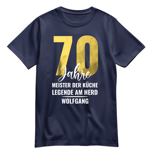 70 Jahre Meister der Küche Legende am Herd - Geburtstag Shirt Navy - FULiMA®