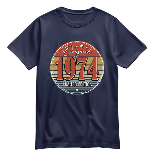 Geburtstagshirt - Original Limited Edition 1974 – Vintage Navy - FULiMA®