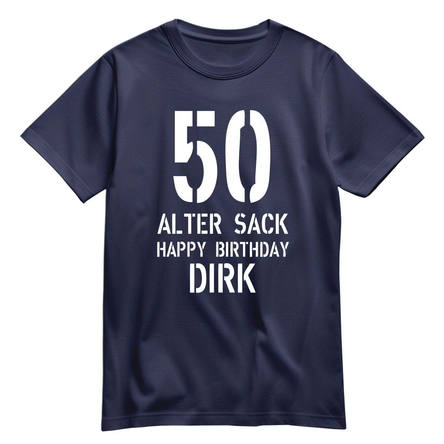 Geburtstag Shirt - 50 Alter Sack Happy Birthday mit Namen Navy - FULiMA®