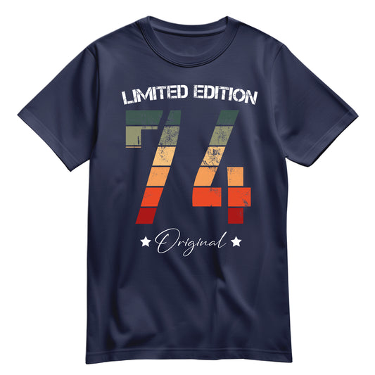 Limited Edition Original Grunge Vintage 74 - Geburtstagsshirt Navy - FULiMA®