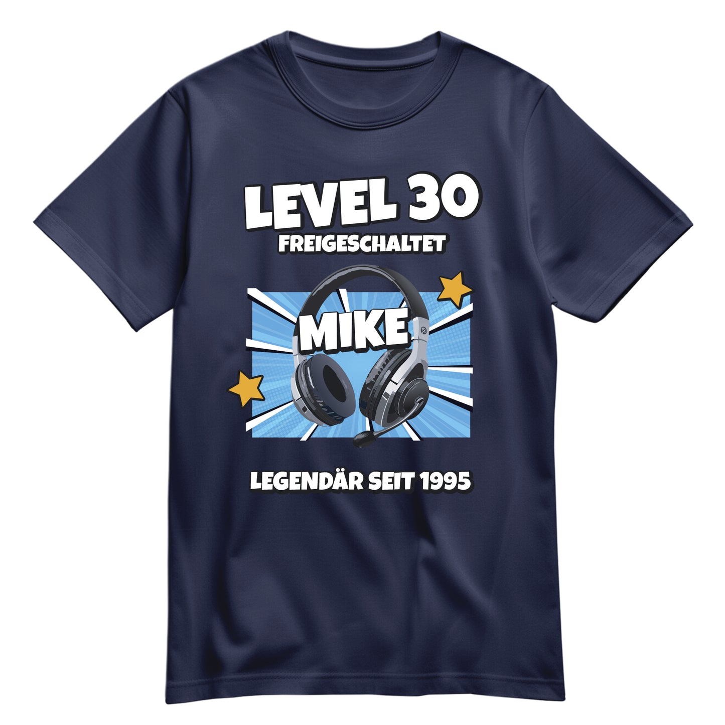 Geburtstagsshirt - Level 30 freigeschaltet - Legendär - mit Namen Navy - FULiMA®