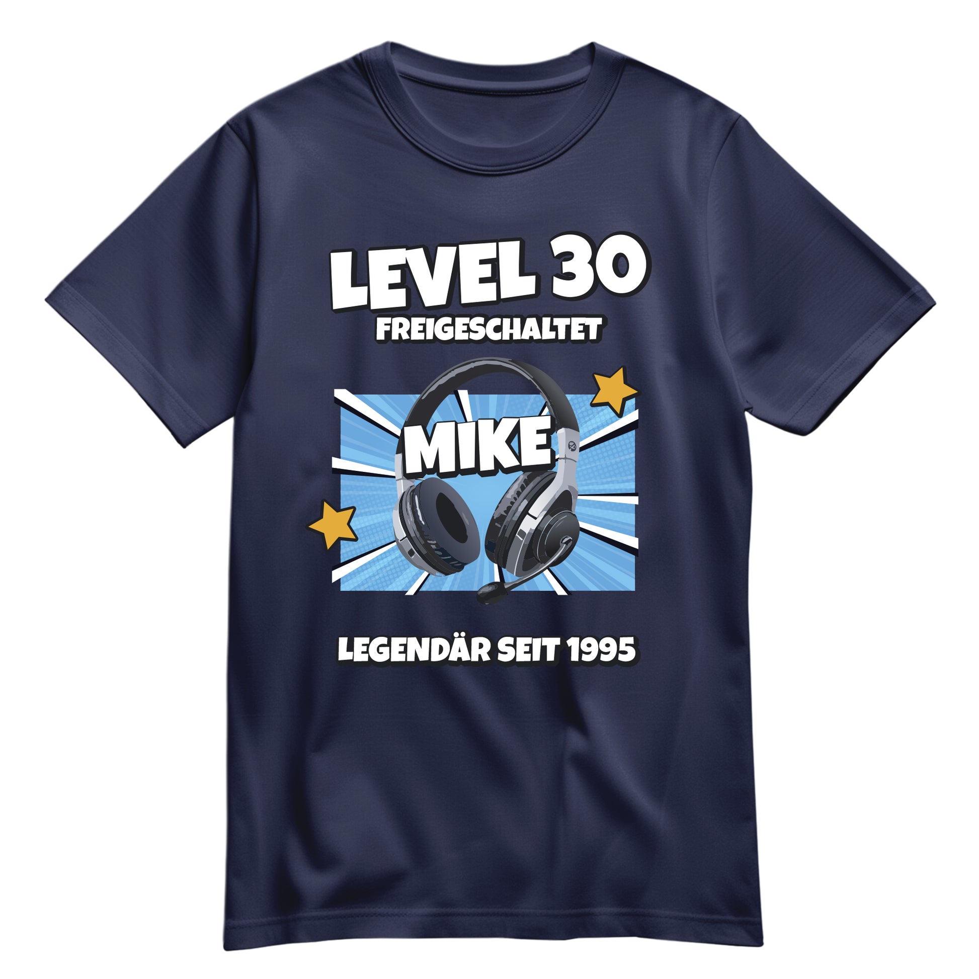 Geburtstagsshirt - Level 30 freigeschaltet - Legendär - mit Namen Navy - FULiMA®