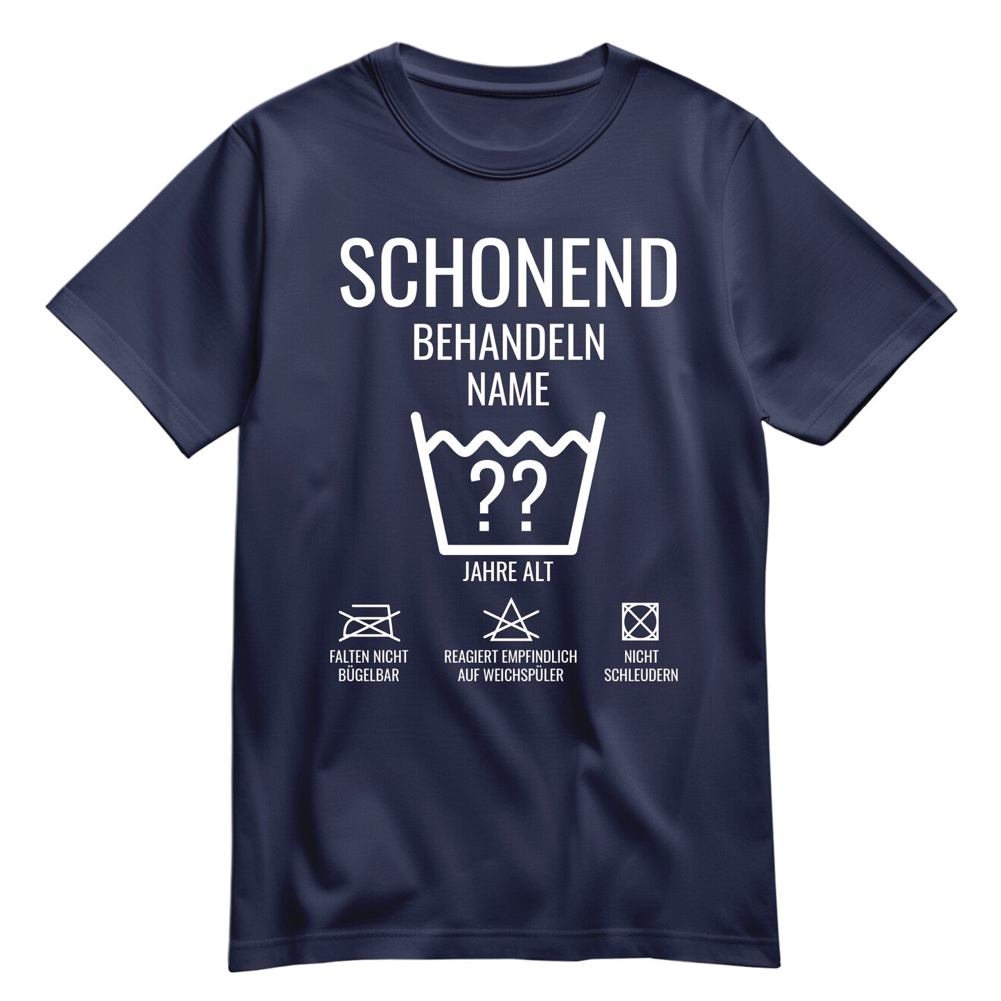 Geburtstagsshirt - Schonend behandeln - Jahrgang 30 bis 90 - Individuell wählbar Navy - FULiMA®