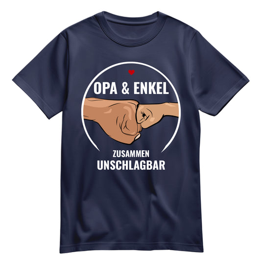 Opa Shirt - Opa und Enkel Zusammen Unschlagbar - Geschenkidee Navy - FULiMA®