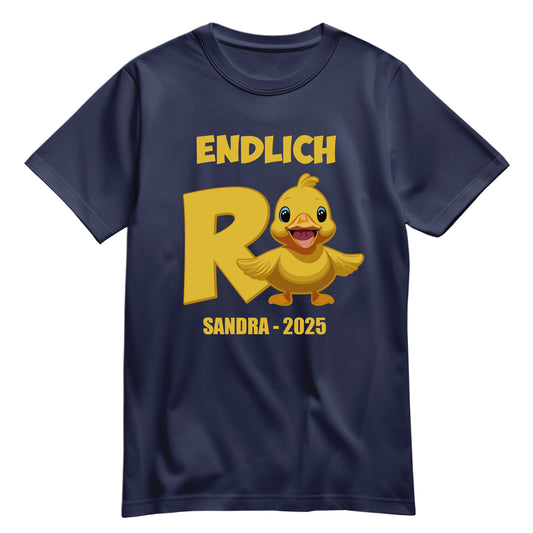Rentner T Shirt - Endlich Rente Ente - Süße Comic Ente - Ruhestand Geschenk Navy - FULiMA®