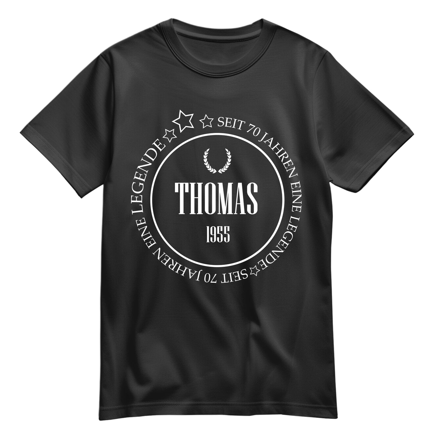 NAME seit 70 Jahren eine Legende - Geburtstag Shirt Schwarz - FULiMA®