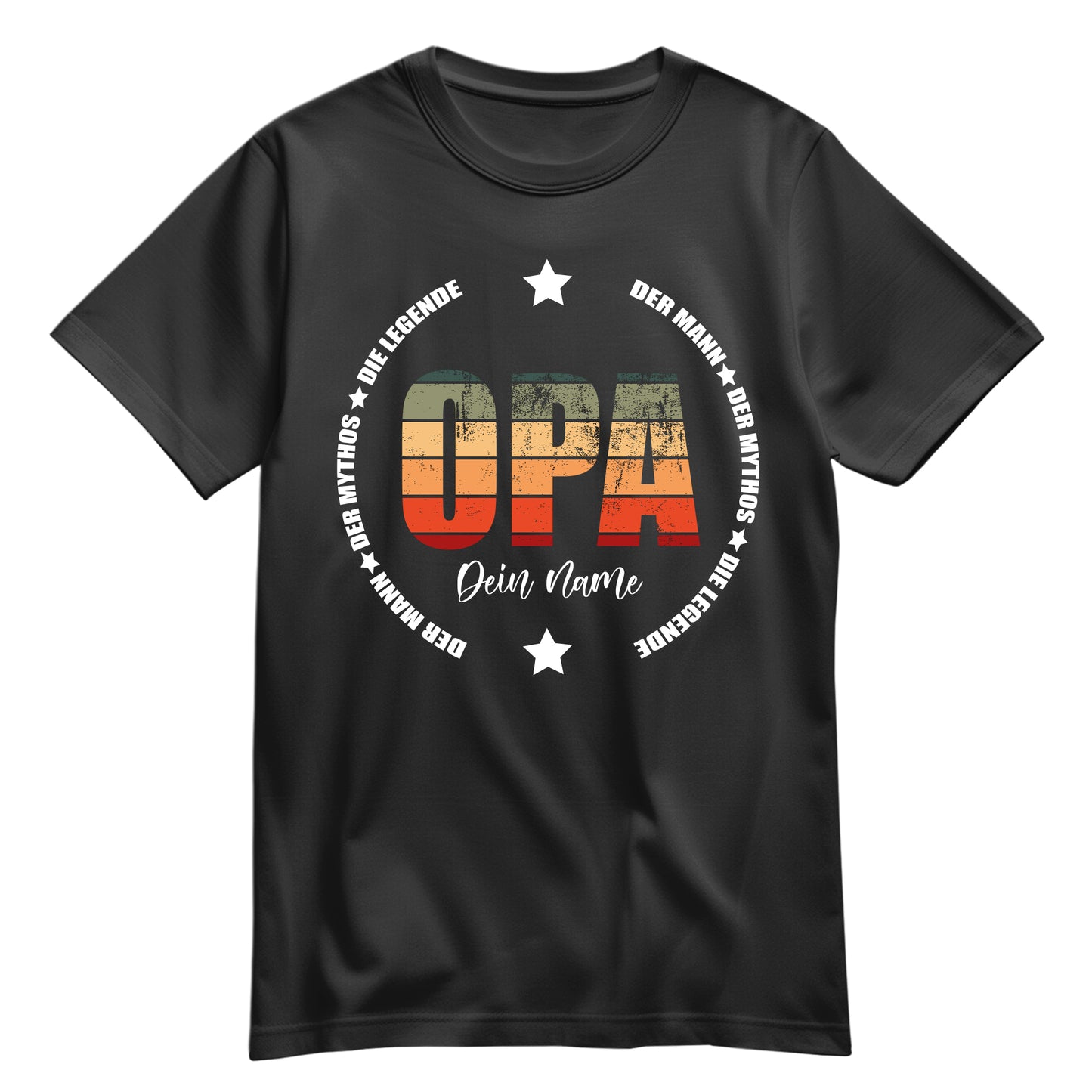 Opa Shirt - Der Mann Der Mythos Die Legende - mit Namen Schwarz - FULiMA®