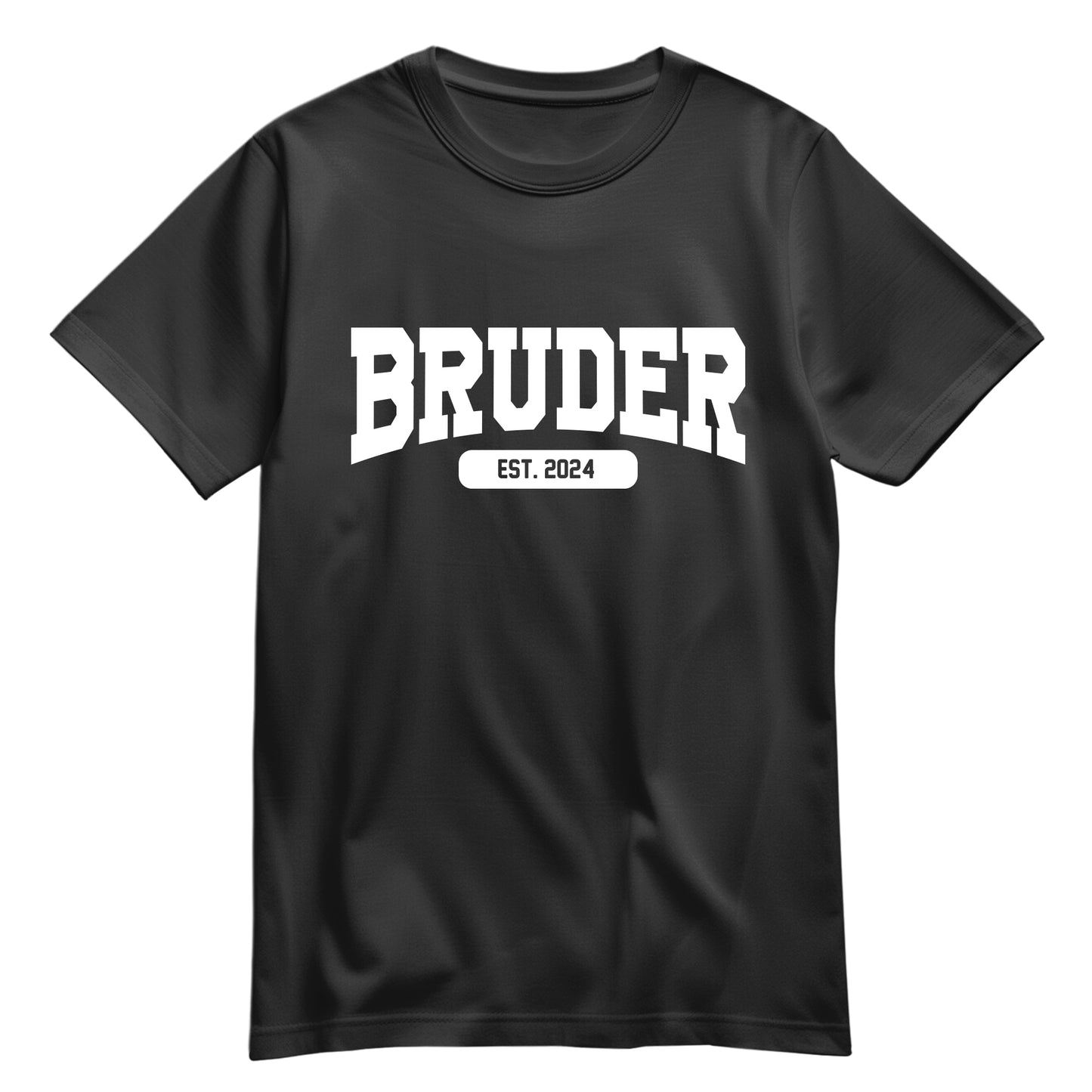 Bruder Shirt - Bruder est. Wunschjahr Collage Design - Geschenk Schwarz - FULiMA®