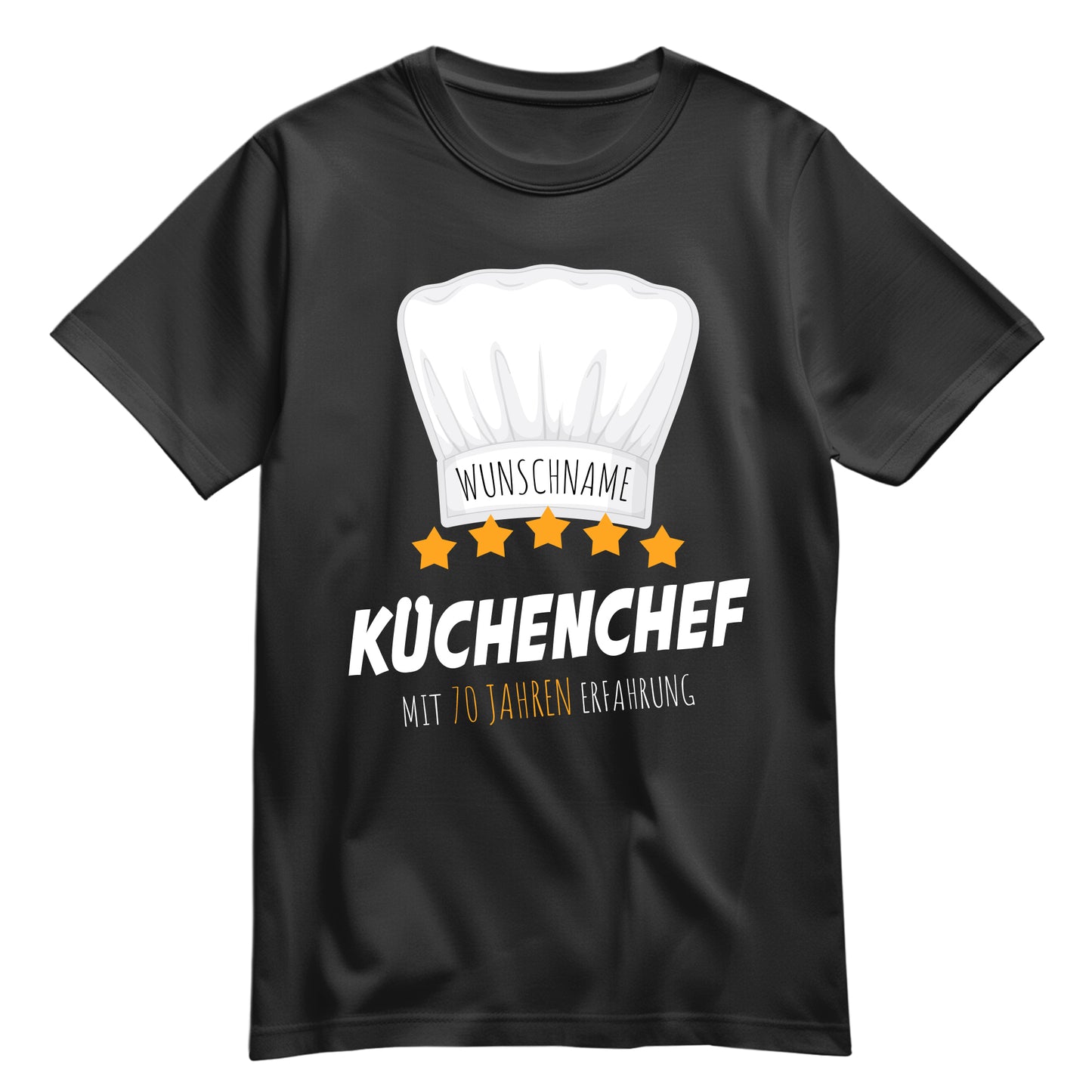 Küchenchef mit 70 Jahren Erfahrung - Geburtstag Shirt Schwarz - FULiMA®