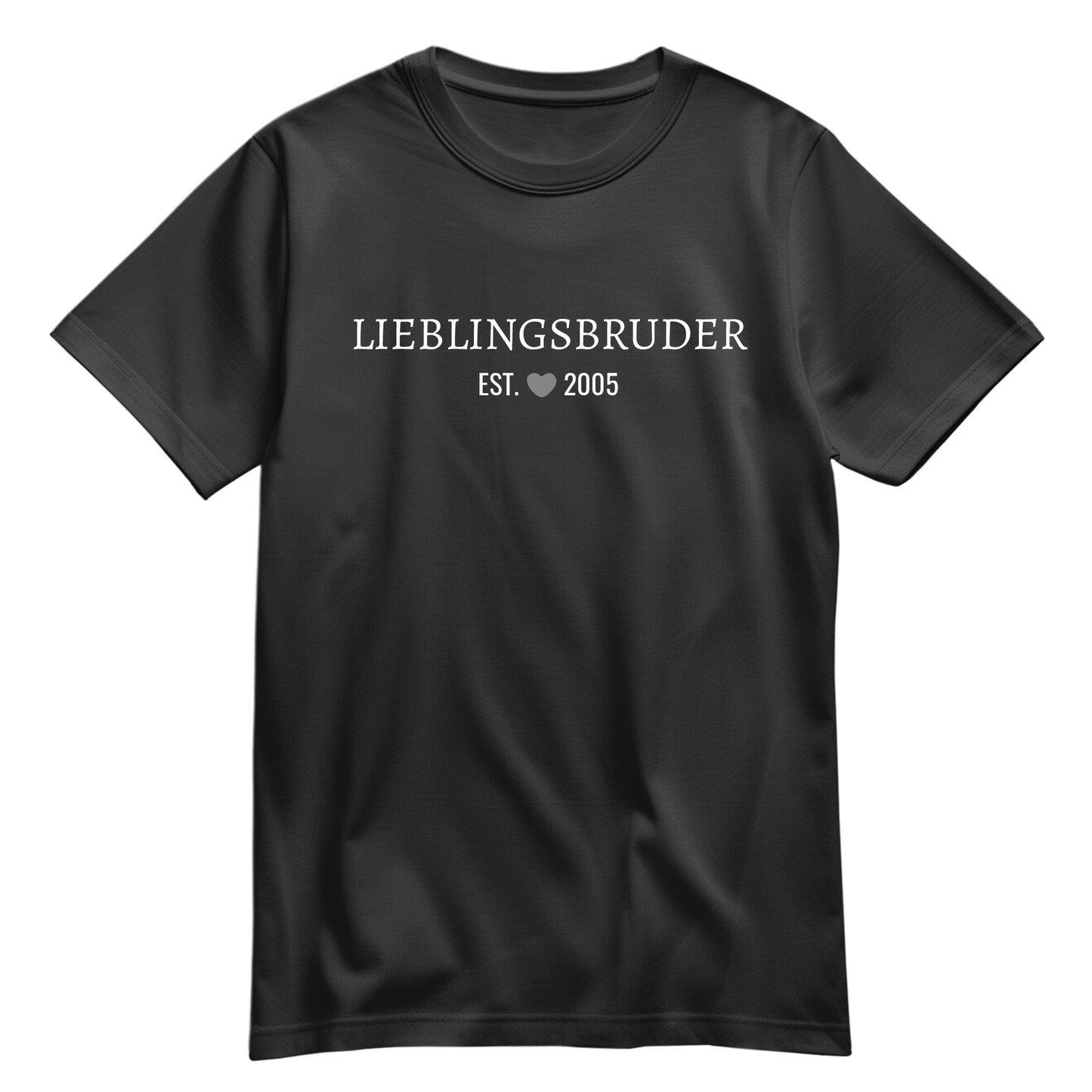 Bruder Shirt - Lieblingsbruder est. Wunschjahr Minimal - Geschenk Schwarz - FULiMA®