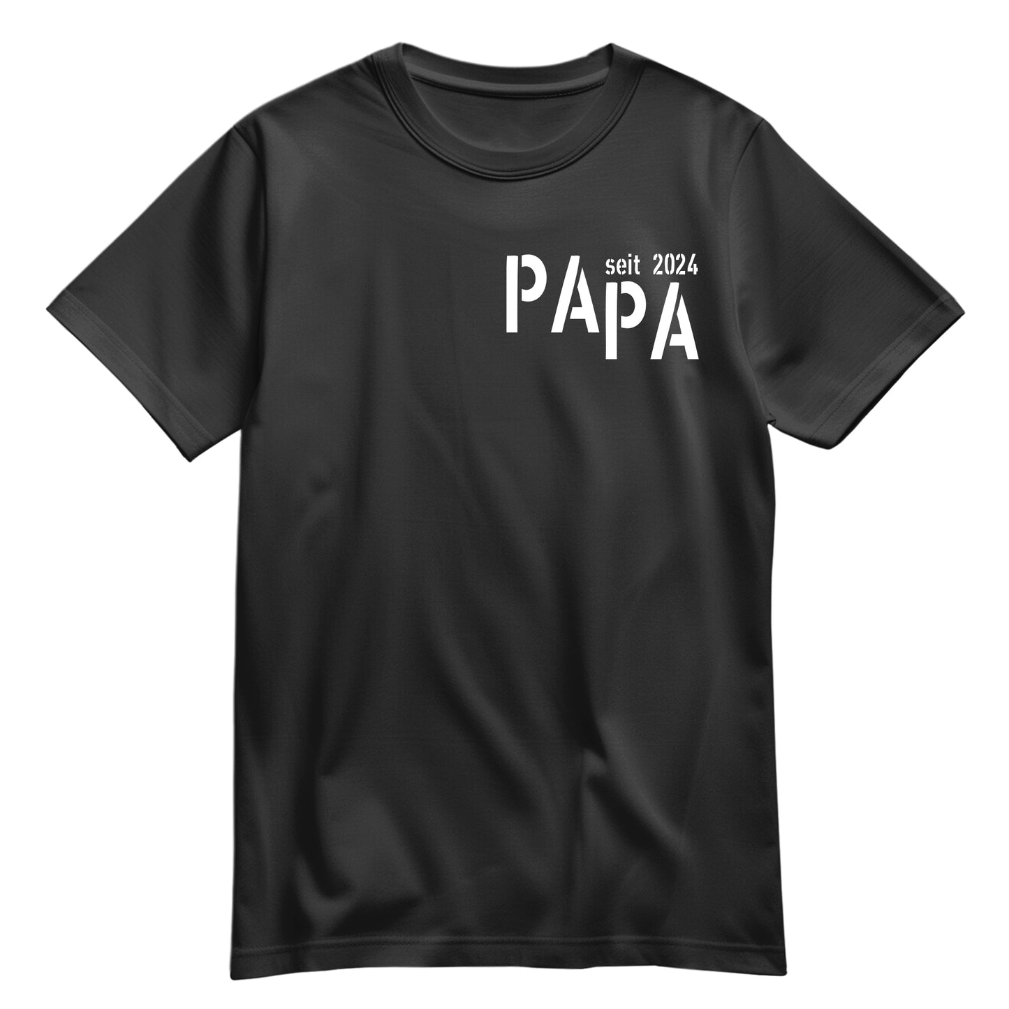 Papa T Shirt - PAPA seit Minimal - Dein Wunschjahr - Geschenkidee Schwarz - FULiMA®