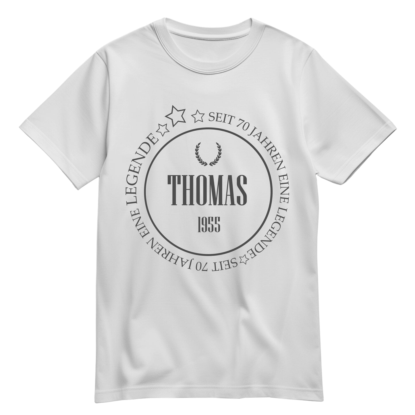 NAME seit 70 Jahren eine Legende - Geburtstag Shirt Weiß - FULiMA®