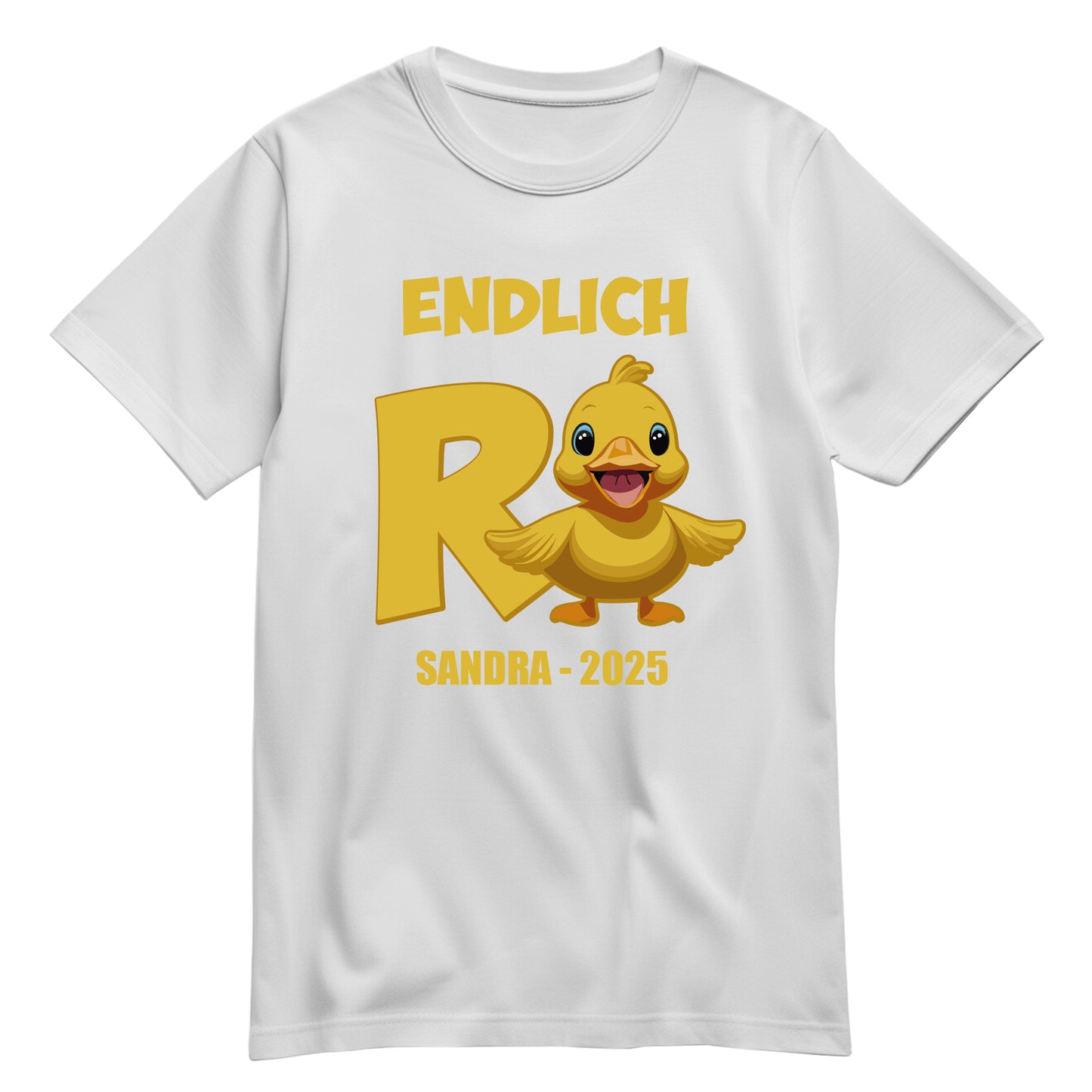 Rentner T Shirt - Endlich Rente Ente - Süße Comic Ente - Ruhestand Geschenk Weiß - FULiMA®