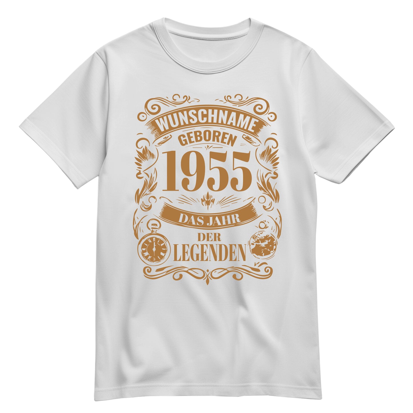 Geboren 1955 das Jahr der Legenden - personalisiert mit Namen - Shirt Weiß - FULiMA®