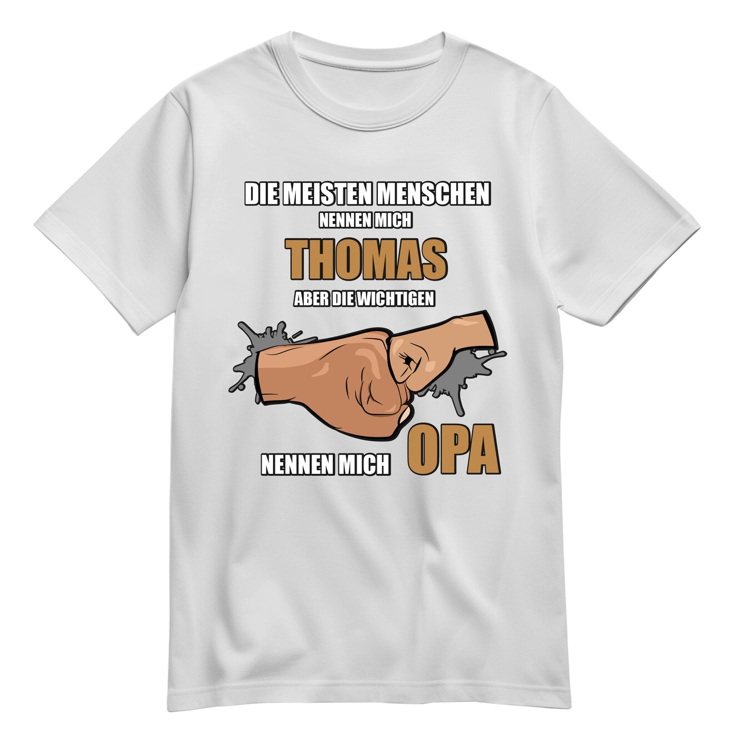 Opa Shirt - Die meisten nennen mich NAME die wichtigen Opa - mit Namen Weiß - FULiMA®