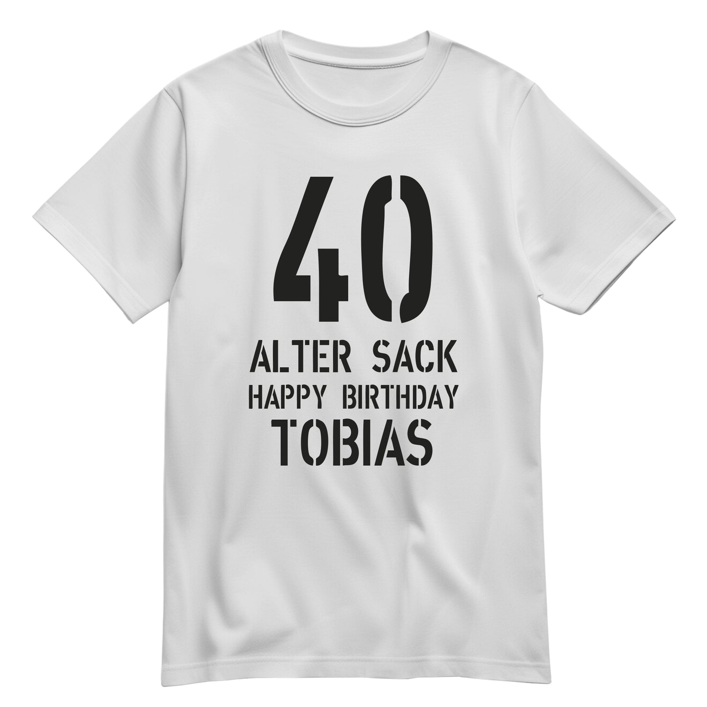 Geburtstag Shirt - 40 Alter Sack Happy Birthday mit Namen Weiß - FULiMA®