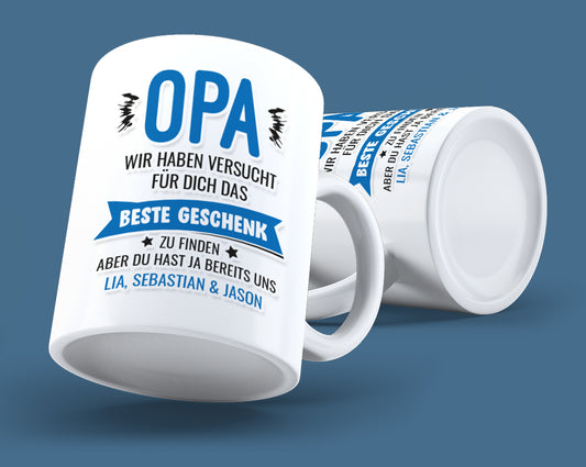 Opa wir haben versucht das beste Geschenk zu finden - Personalisierte Opa Tasse - Fulima