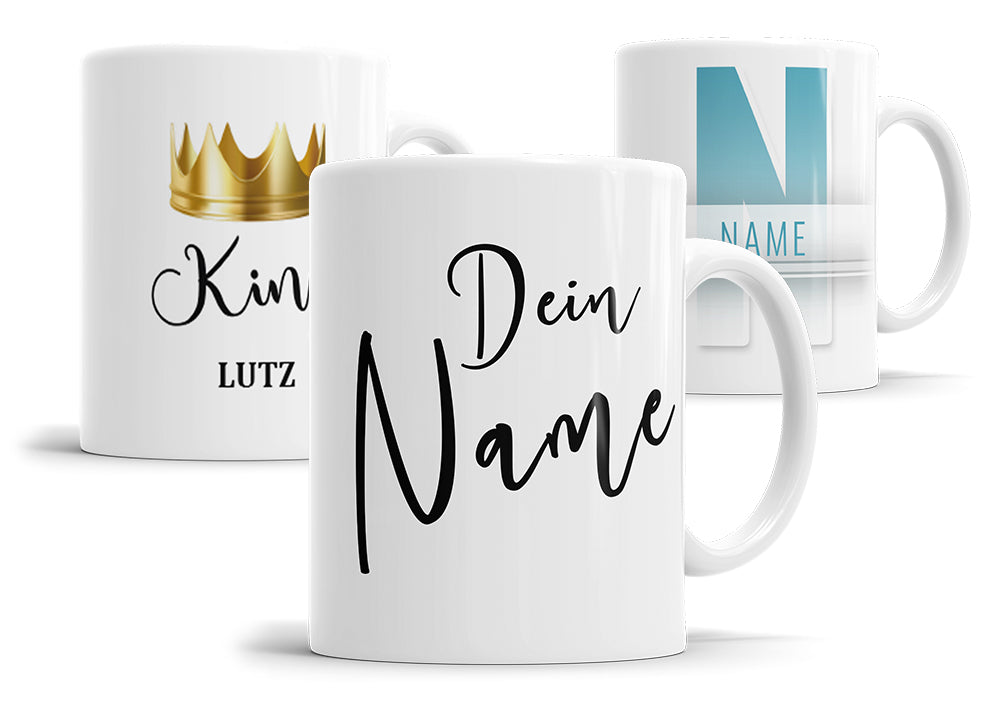 Namenstasse bedruckte Tasse mit Buchstaben - Namen personalisiert