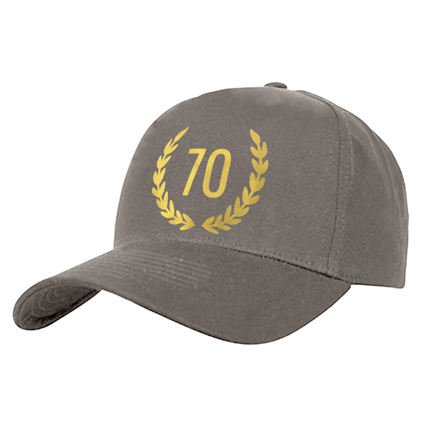 70 Lorbeerkranz Gold - Geburtstag - Cap Grau - Fulima