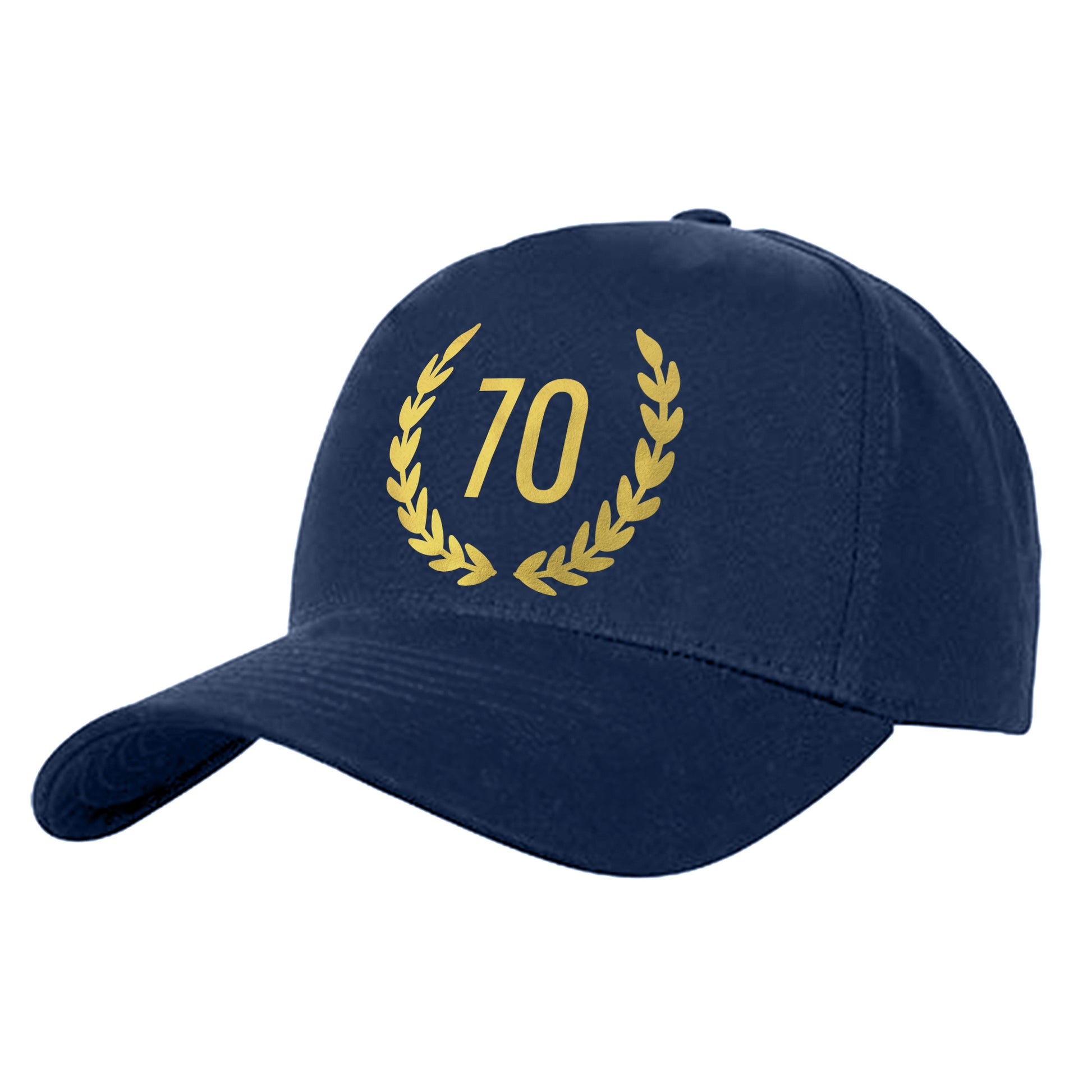 70 Lorbeerkranz Gold - Geburtstag - Cap Navy - Fulima