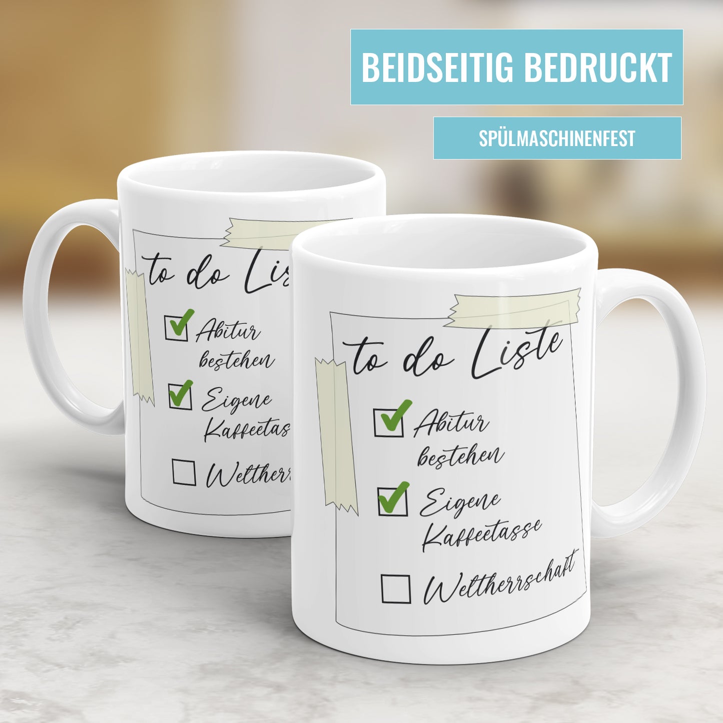 To do Liste Abitur bestehen Weltherrschaft - Abitur Abschluss Tasse