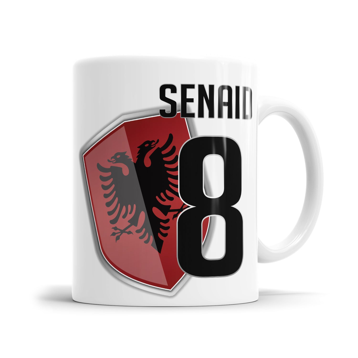 Albanien Fan Tasse - Personalisiert mit Namen und Nummer - Fulima