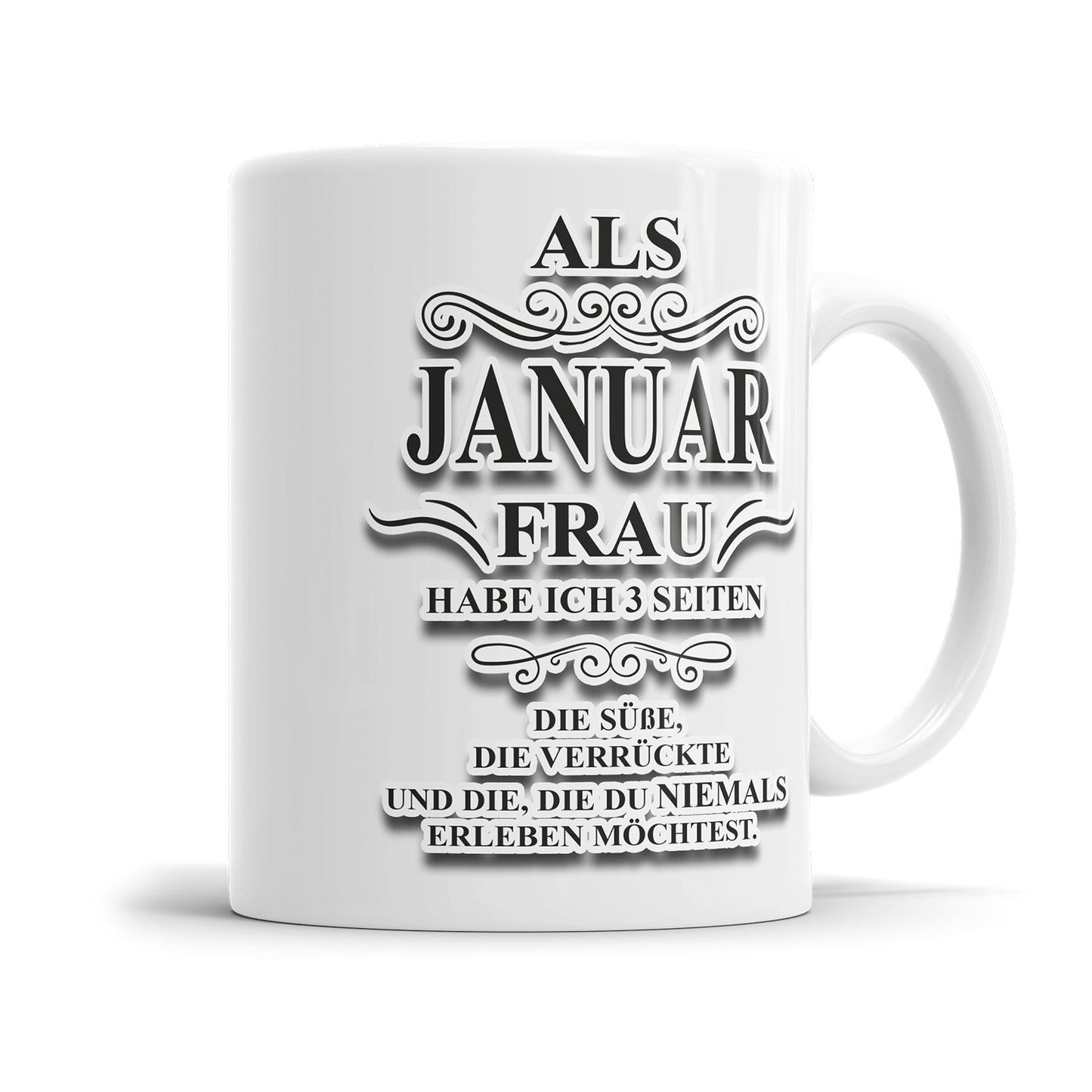 Als Januar Frau habe ich 3 Seiten Geburtstag Tasse
