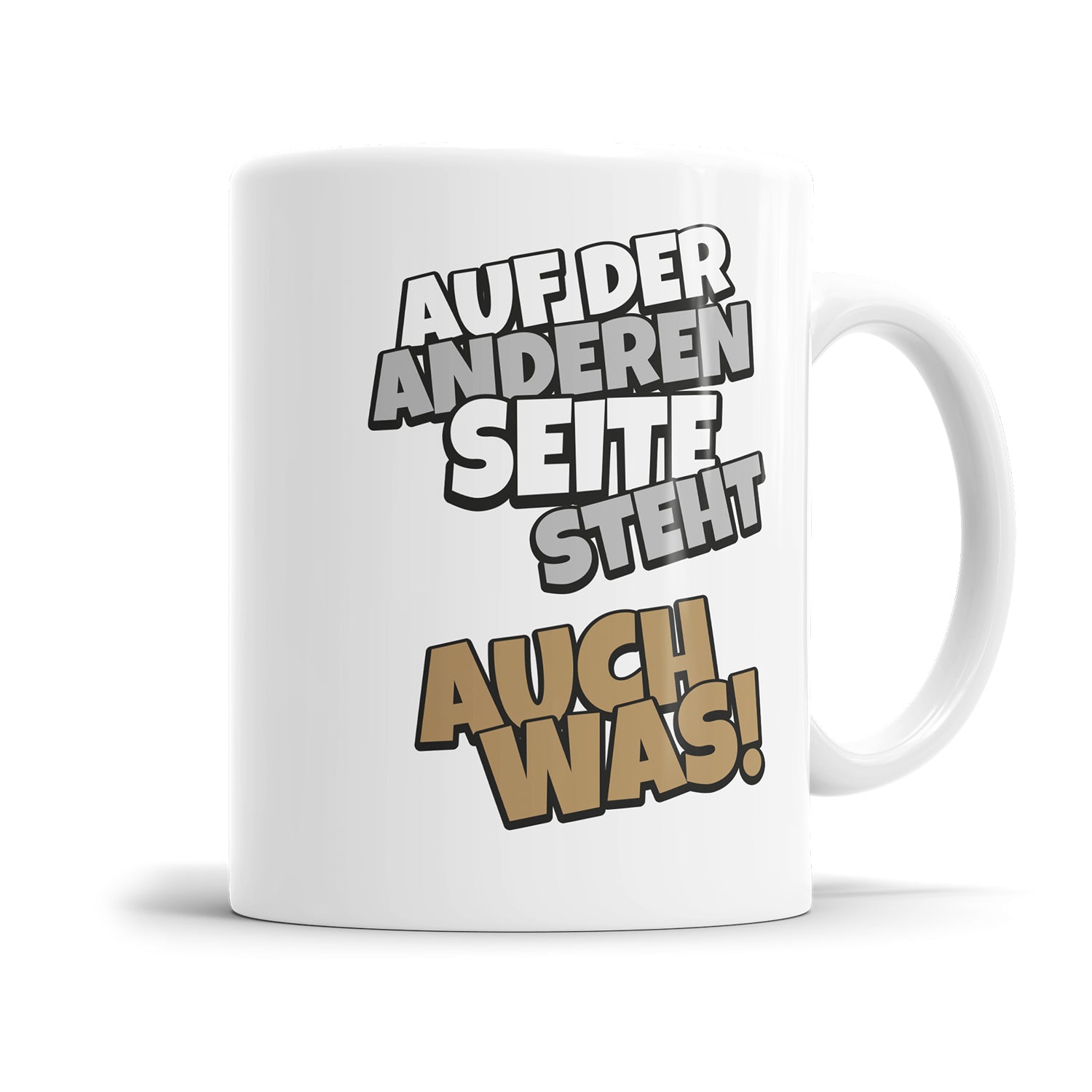 Lustige Tasse - "Auf der anderen Seite steht auch was" - Perfektes Geschenk - Fulima