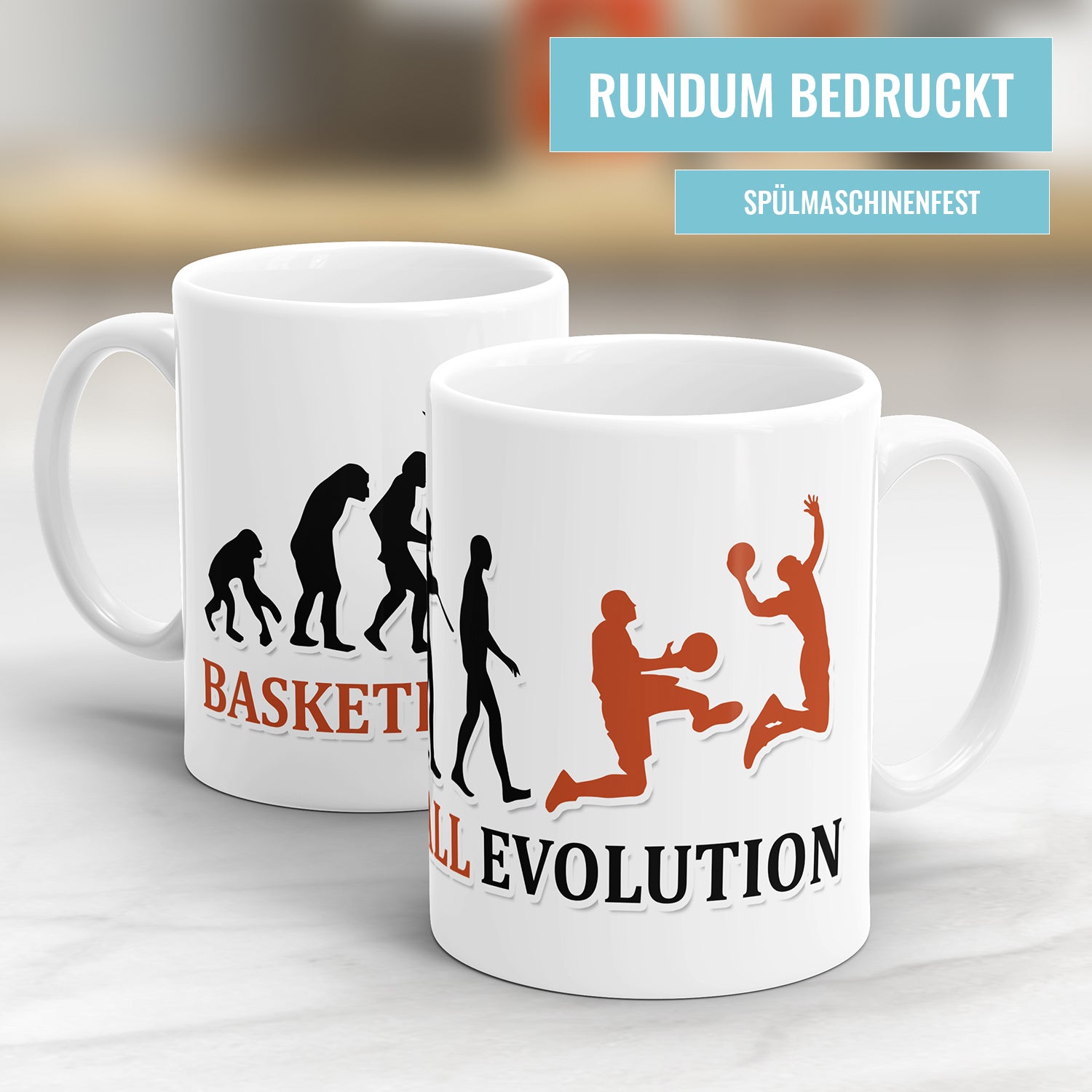 Basketball Evolution Tasse - Geschenkidee für Basketballspieler Fulima