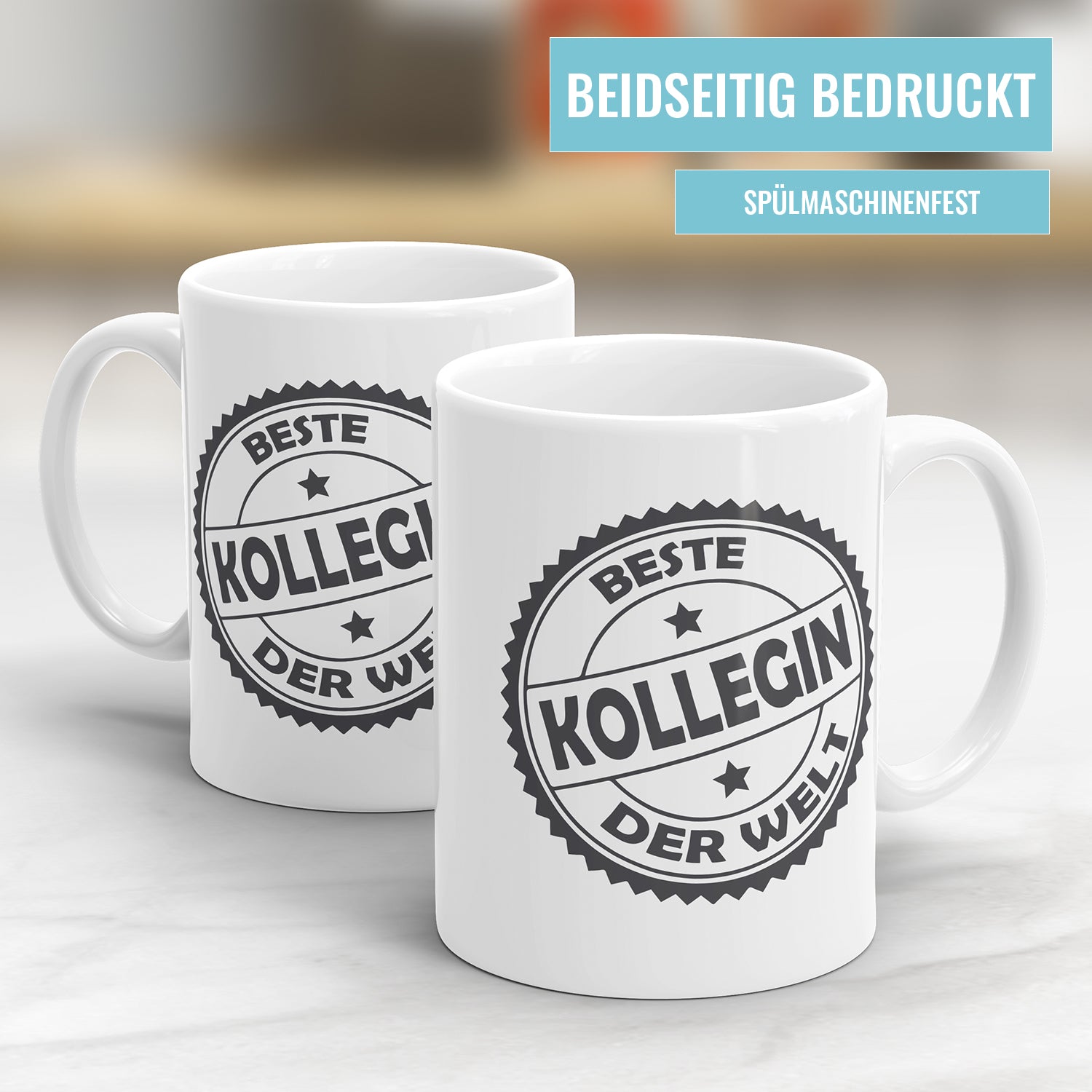 Beste Kollegin Stempel Design Tasse - Geschenk für die Arbeitskollegin Fulima