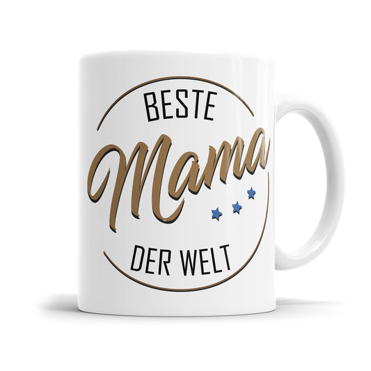 Beste Mama der Welt Tasse - Sterne Kreis Design - Persönliches Geschenk - Fulima