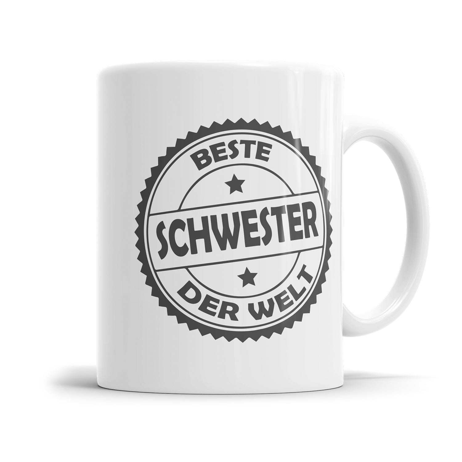 Beste Schwester der Welt Tasse – Stempel Design – Geschenkidee für Schwestern - Fulima