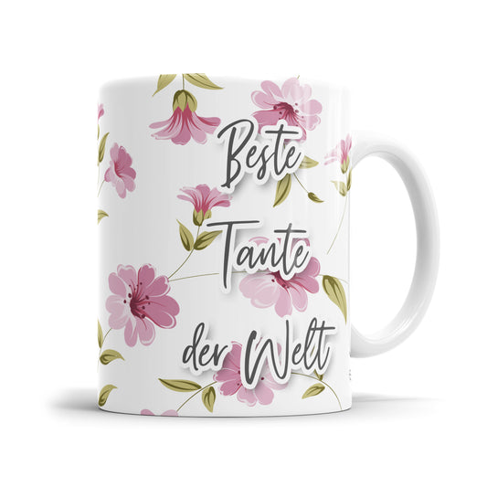 Beste Tante der Welt Blümchen - Beste Tante Tasse