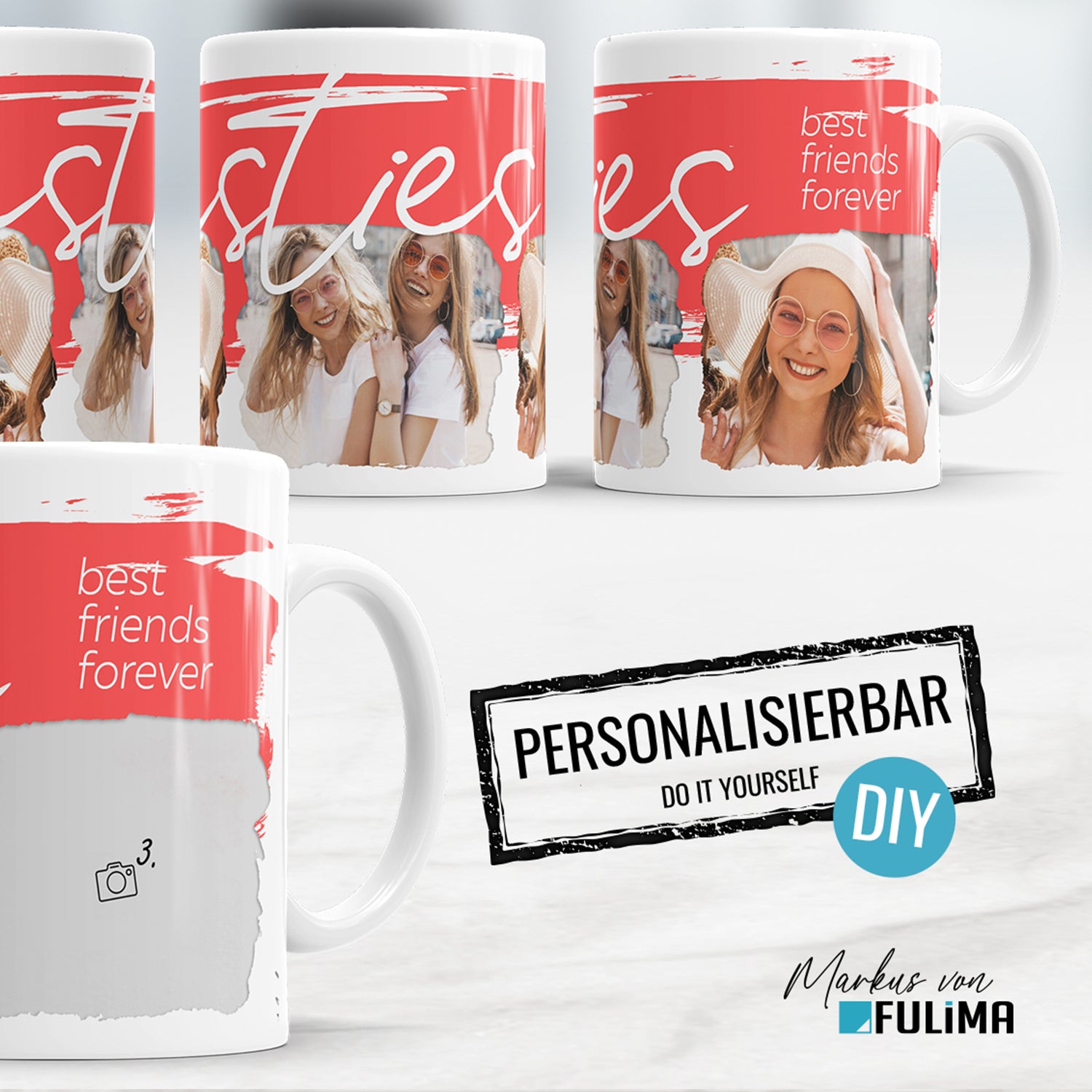 Bedruckte Freunde Tassen | Geschenkidee für Freundinnen | FULiMA®