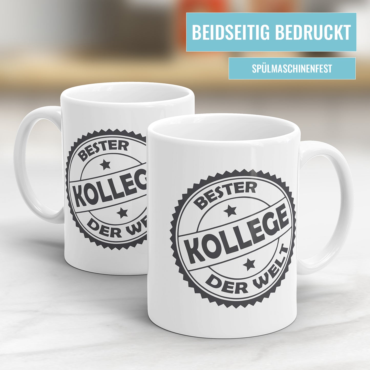 Bester Kollege Stempel Design Tasse - Geschenk für den Arbeitskollegen Fulima