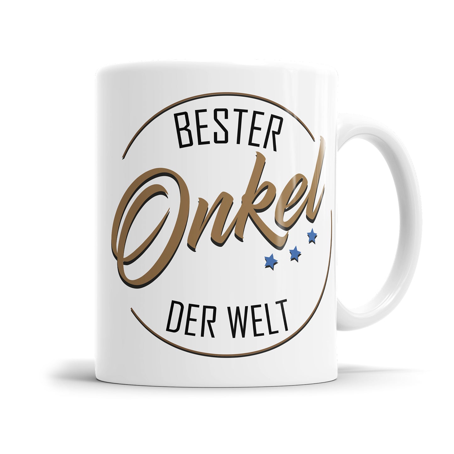 Tasse "Bester Onkel der Welt" - Sterne Kreis Design - Geschenkidee für Onkel - Fulima