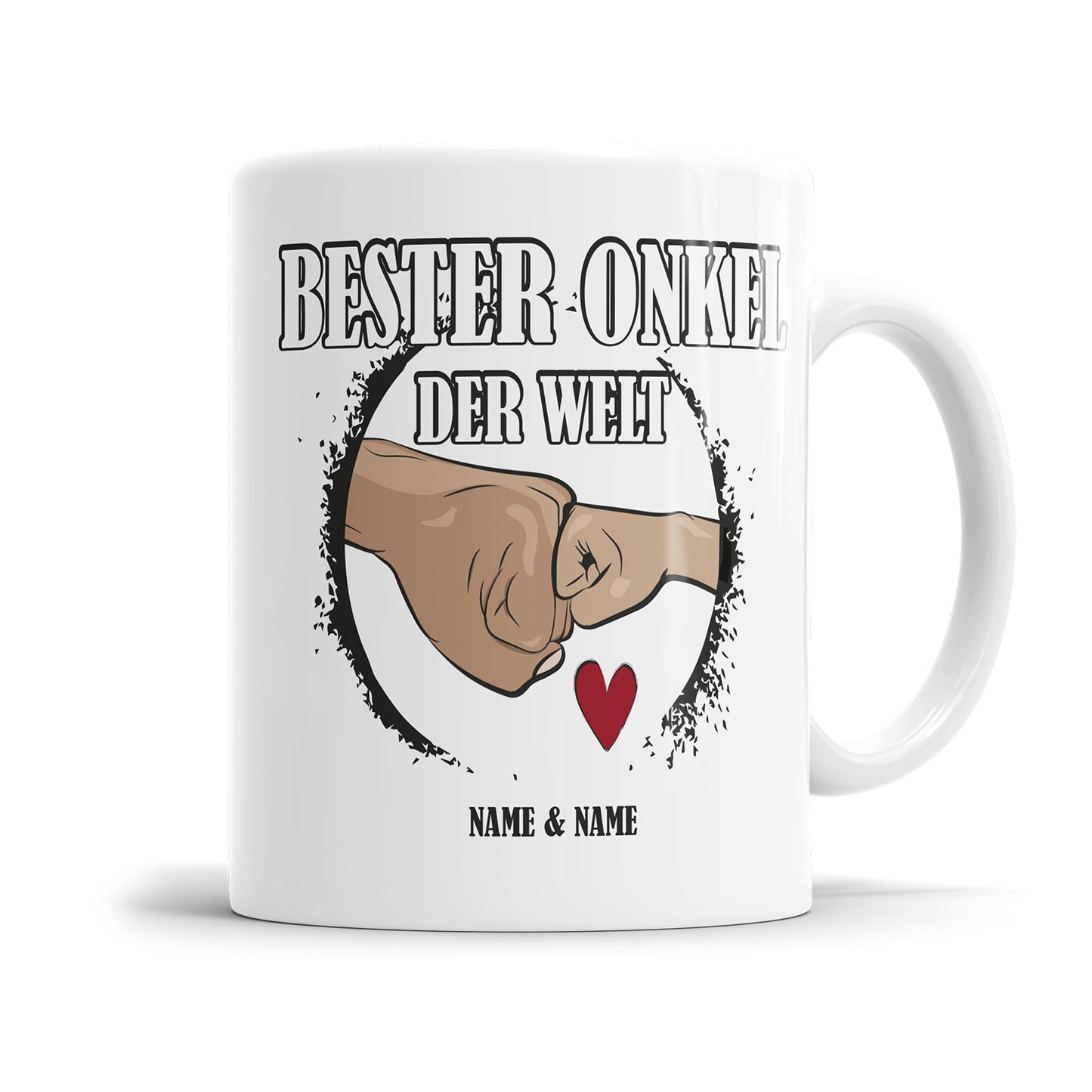 Bester Onkel der Welt Fäuste personalisiert mit Name Tasse