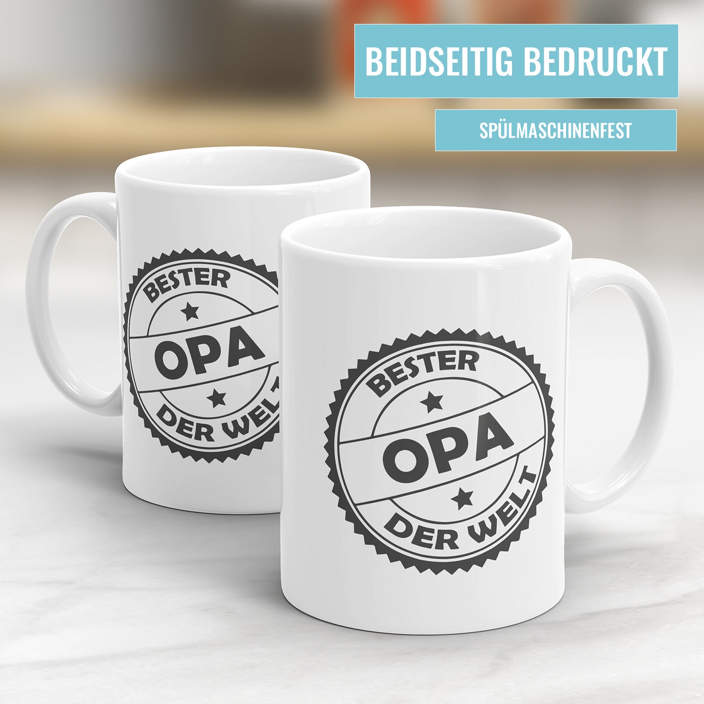 Bester Opa der Welt Tasse Stempel Design Opa Tasse