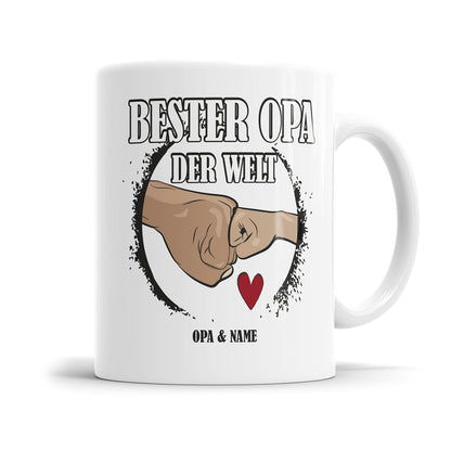 Bester Opa der Welt Faust an Faust - Personalisierte Opa Tasse - Fulima