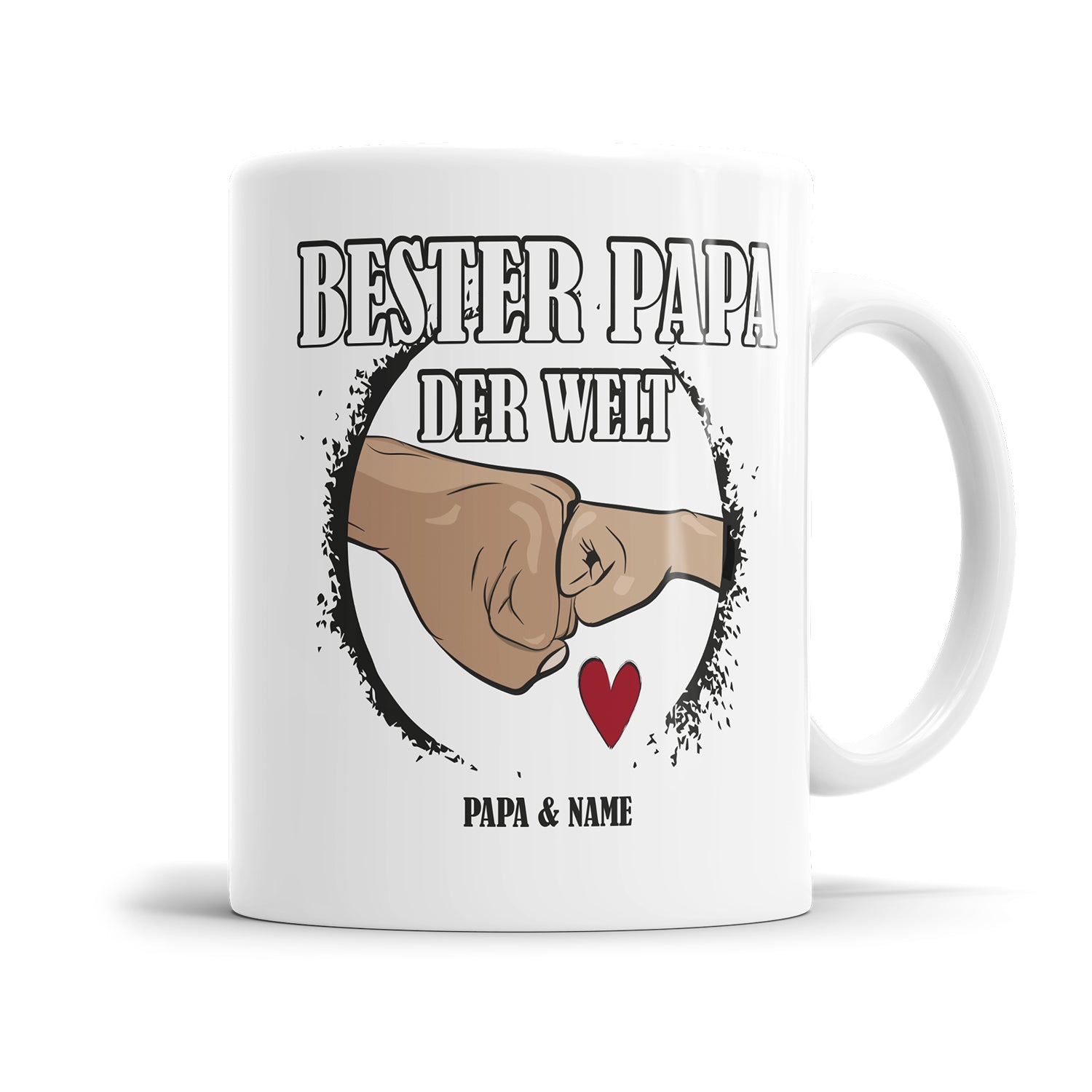 Bester Papa der Welt Faust an Faust - Personalisierte Papa Tasse - Fulima