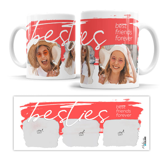 Besties Best Friends forever 3 Fotos - Beste Freunde Tasse