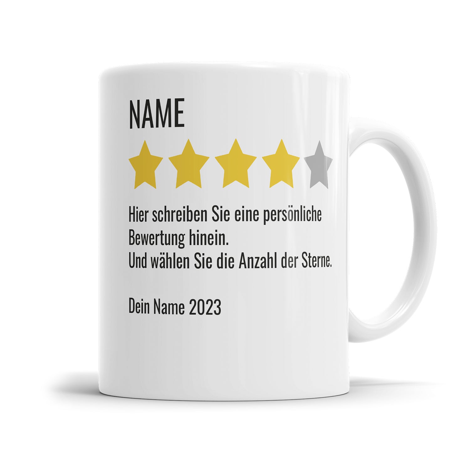 Sternebewertung mit Wunschtext und Namen - Namenstasse - Fulima
